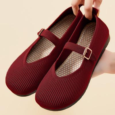 Schuhe Damen vielseitige Damenschuhe Sommer flacher Mund Polyurethan leichte Freizeitschuhe weiche Sohle keine müden Füße Mutterschuhe