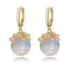 MOUP Dangling Pearl Earrings for Women, Popular, Metal Allergy-friendly Earrings, 18K Gold Temperament Earrings, Zirconia Glitter Earrings, Fashion