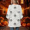 Women's Halloween Printed Casual Loose Fit Neck Three-Quarter Sleeve Top for Fall