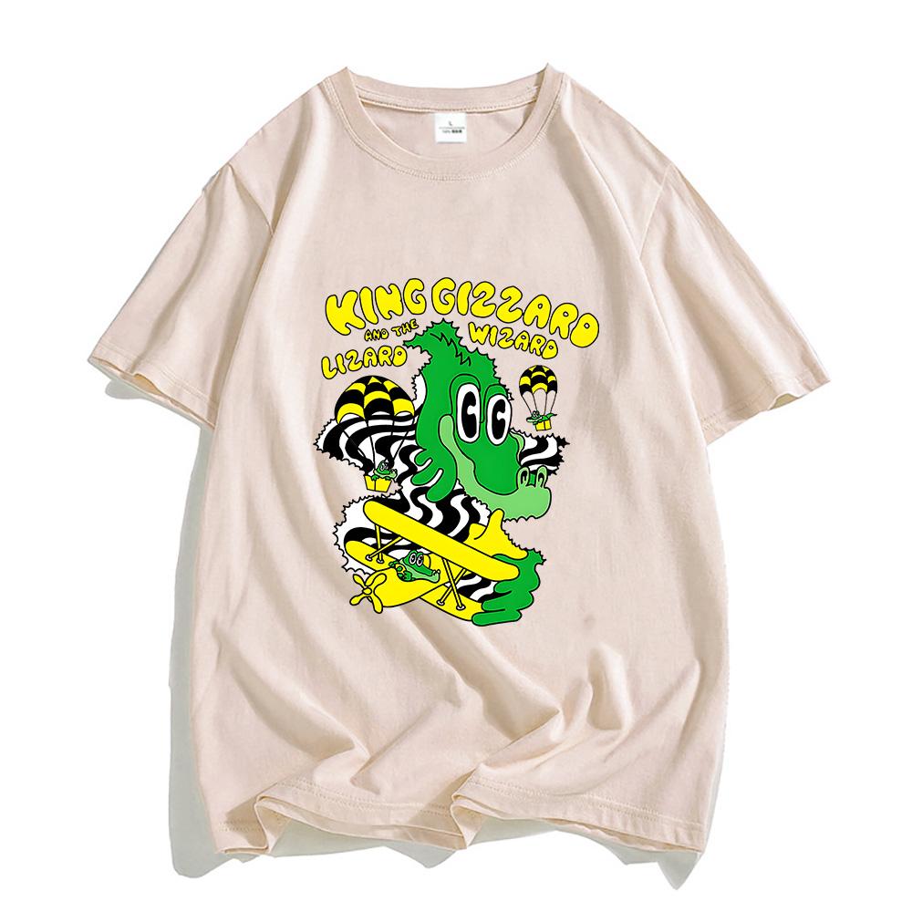 T-shirts MEN Parachute Crocodile T Shirts 100% Cotton Photo Tshirts Anime Print Cartoon Fashion
