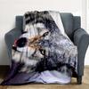 Wolf Attack Flannel Blanket Throw Blanket Soft Warm Sofa Bed Camping Home Decor Unique Christmas Gift C926341