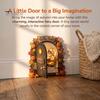 Decorative Baseboard Elf Door Wooden Halloween Decor, 2D Fairy Mouse Miniature Wall Autumn Theme Tale Ornaments Hanging, Rustic Shelf Ornament