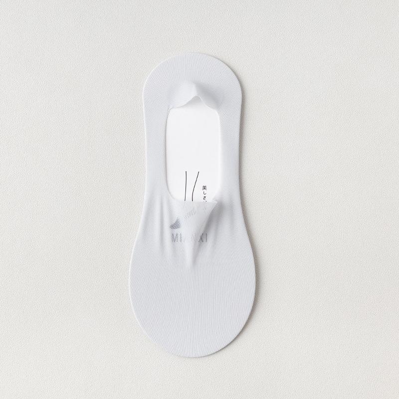 Summer Thin Boat Socks for Women, Solid Color, Versatile, Mesh Breathable, Shallow Mouth, Invisible Socks, Silicone Anti-drop, 100 Cotton Short Tube