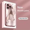 Funkelndes Rosa Herz Kurvenmuster Metallische Farbe Glas Handyhülle Für iPhone 11 12 13 14 15 16 17 Pro Max Plus 16E 17Air Hülle