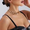 Trendige europäische & amerikanische Hip-Hop geometrische Statement-Halskette für Damen
