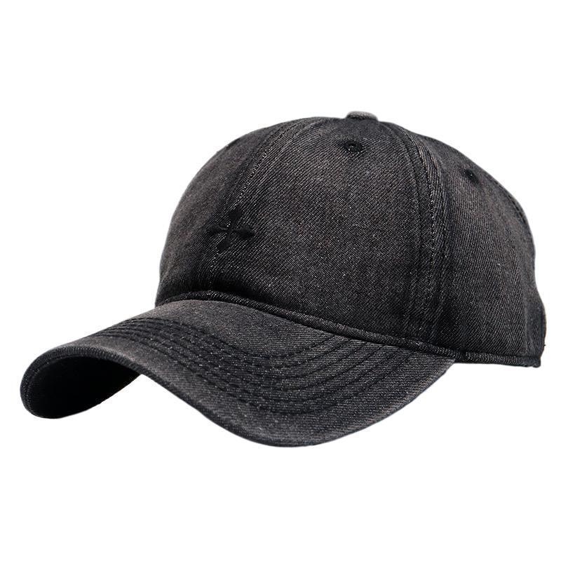 Korean Version of Cross Baseball Hat for Women's Trendy Versatile Denim Baseball Cap Showing Face Small Head Surround Hat