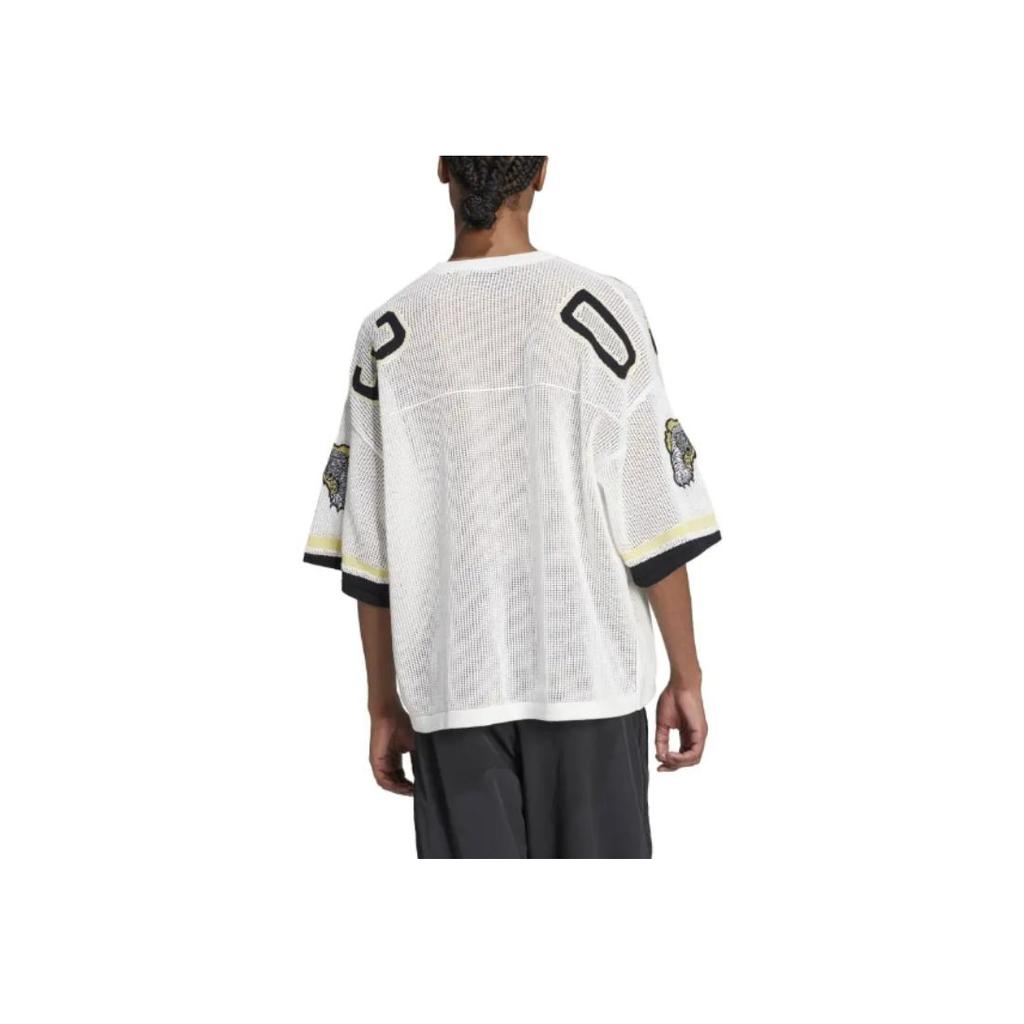 adidas Originals Maglietta Digitale con Logo a V Manica Corta Larga Uomo Top Bianco JX1699