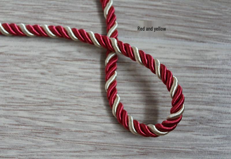 6mm-8mm Colored Decorative Three-Strand Cushion Bolster Rope for Sofa and Curtains