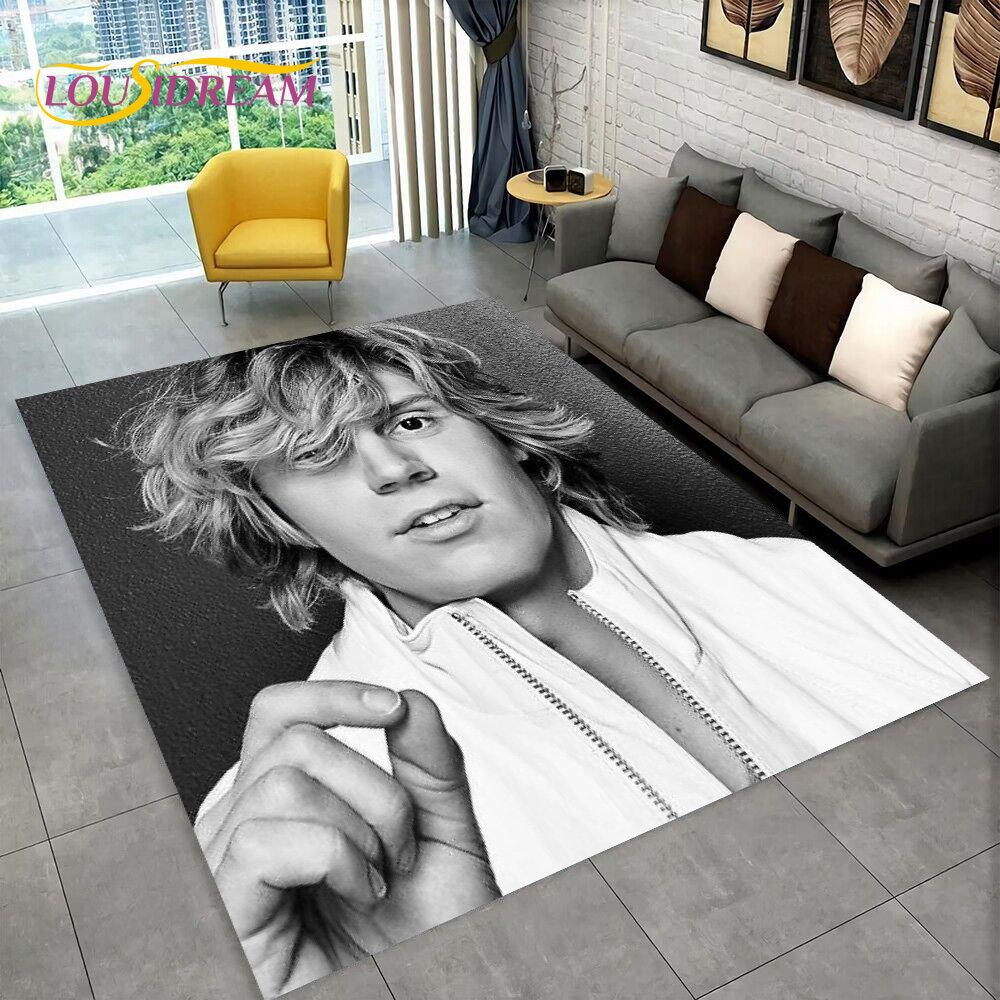 Cute Evan Peters Movie TV  Actor Area Rug,Carpet Rug for Home Living Room Bedroom Sofa Doormat Decor,kids Non-slip Floor Mat 3D