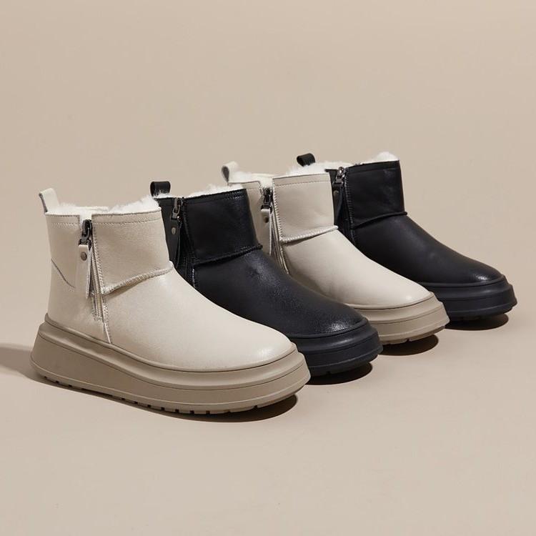 Medium tube snow boots women's fleece thickened non-slip short boots women's winter new cold-resistant warm cotton shoes women