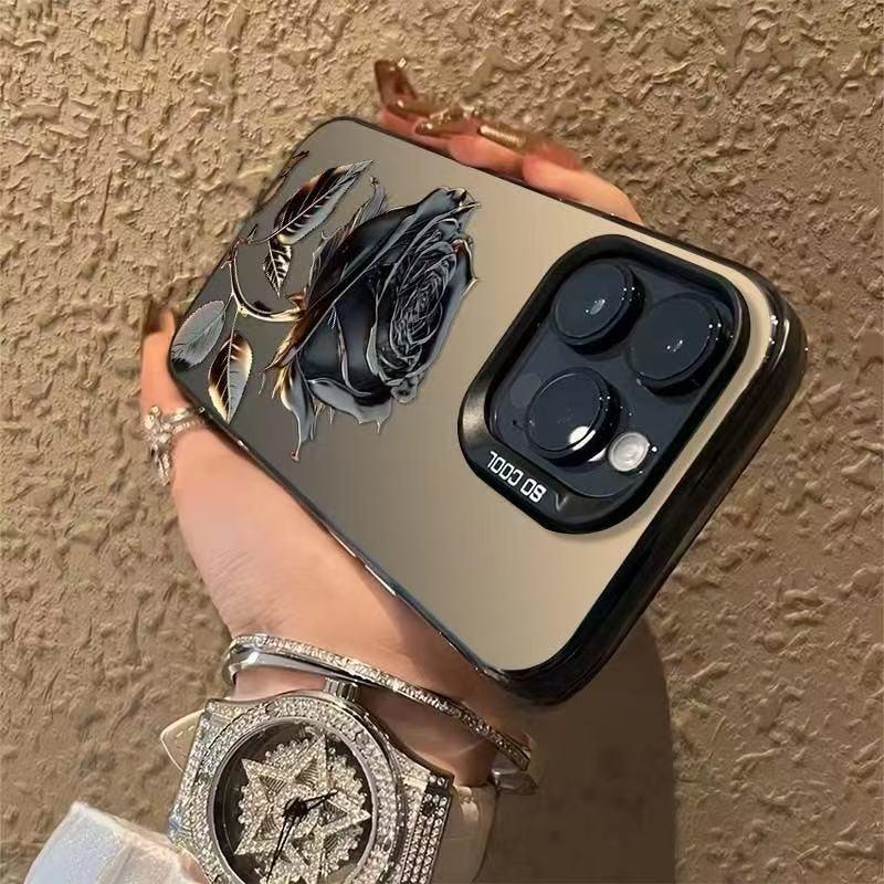 Černé Zlaté Růžové Pouzdro na iPhone pro modely 17, 16 Pro Max, 15 Pro/14/13/12