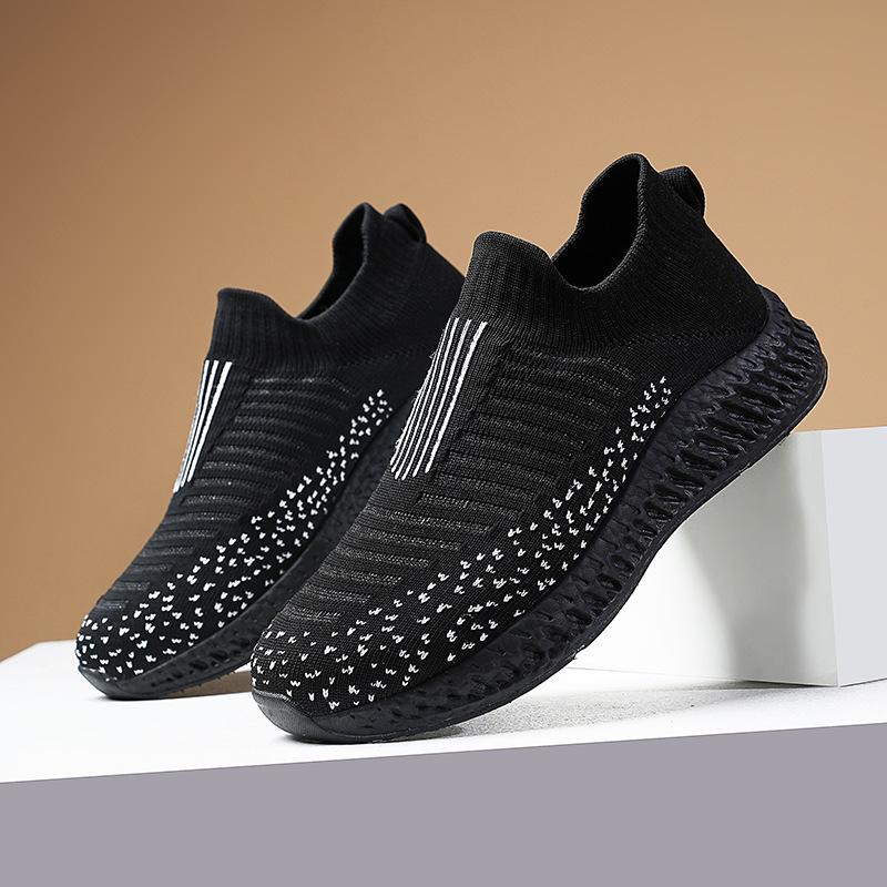 New Outdoor Fly-woven Sports Shoes Men's Shoes Breathable Casual Shoes Mesh Large Size Shoes Men's Running Shoes