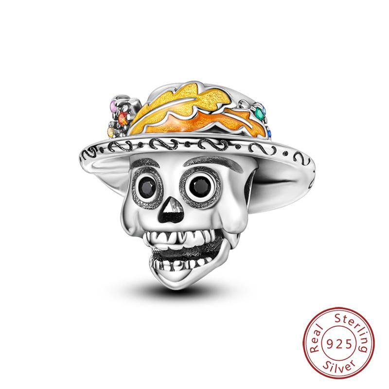 Copper Halloween Luminous Skull Little Elf Spider Bat Charms Beads Fit Qikaola Original Bracelets Diy Jewelry