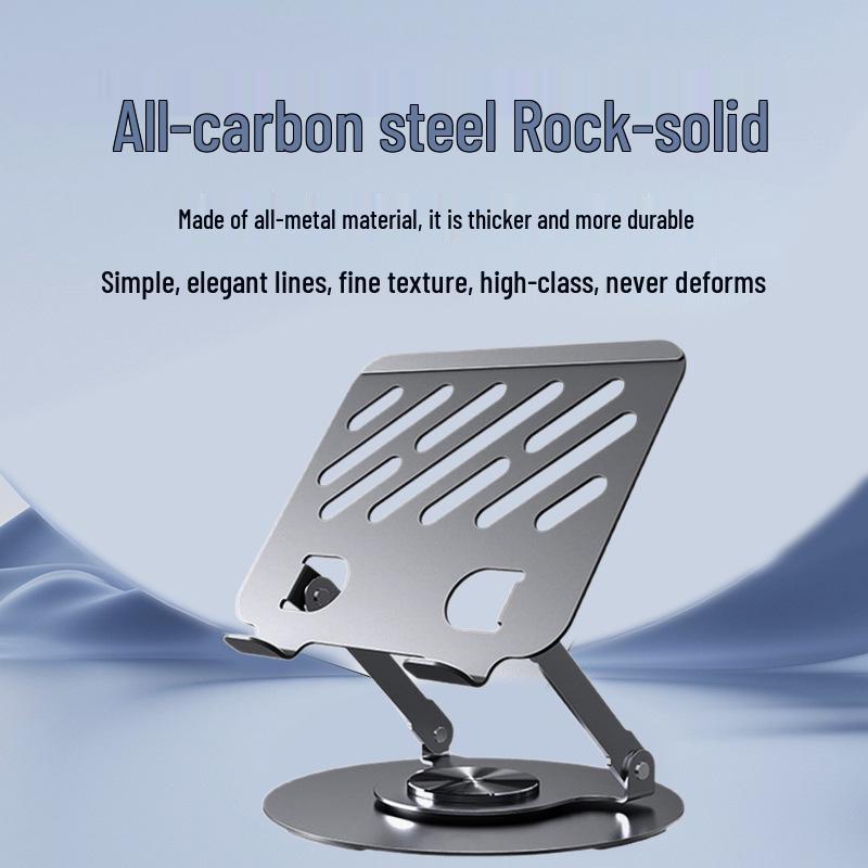 Foldable Metal Laptop & Tablet Stand with 360° Rotation and Double Rod Support