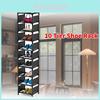 Modern Sleek Non-woven Fabric Foldable Narrow Shoe Rack Compact Storage Organizer