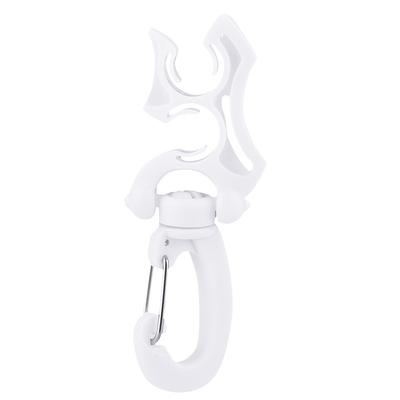 Tauchen Doppel BCD Schlauchhalter Clip Regler Halter Schnalle Haken zum Schnorcheln (Weiß)