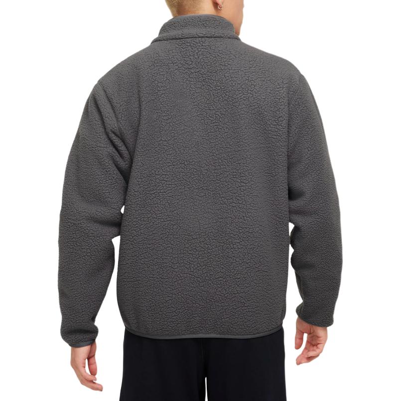Nike Letter Logo Stand Collar Zipper Long Sleeve Fleece Jacket Men Jackets Gray FZ0889-068