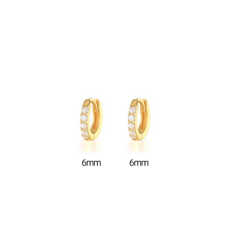 Ear Buckle, Simple Row Diamond Zircon Earrings For Women, Small Fresh Round Small Earbone Studs