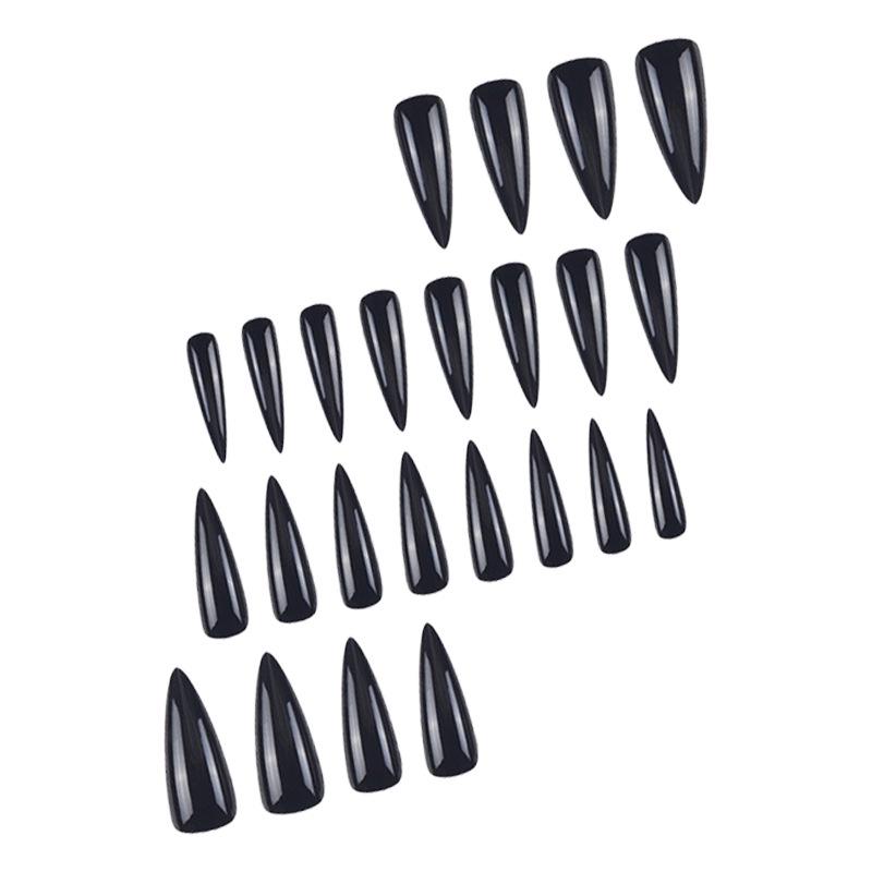 Glossy Almond-Shaped False Nails – Dark & Spicy, Sweet & Cool, European & American Style