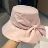 Simple fisherman's hat Children's flat-top sunshade sunscreen hat New bow sun hat Beach basin hat