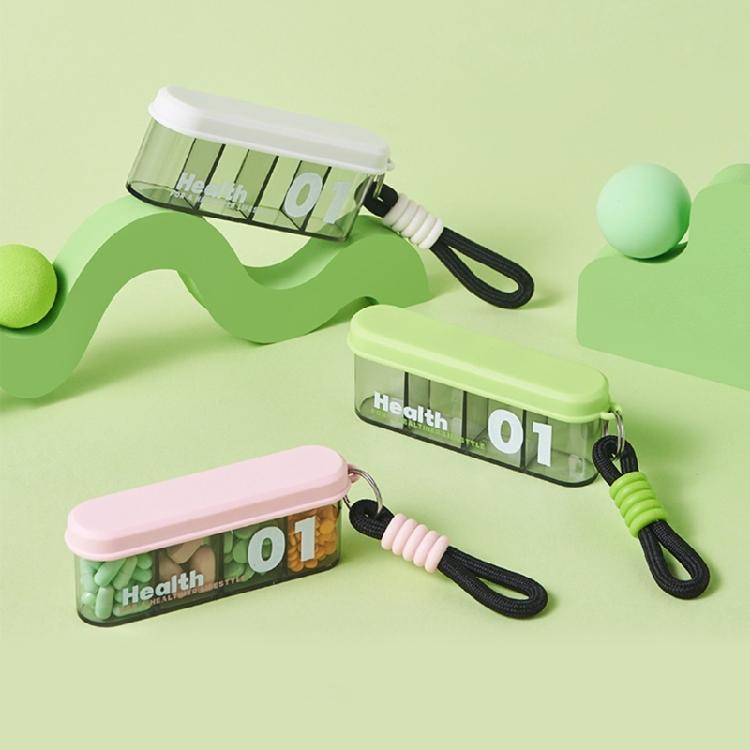 Small Keychain Pills Holder Medicine Container with Keyting Making It a Travel Pills Box Case for Outdoor Camping Travel