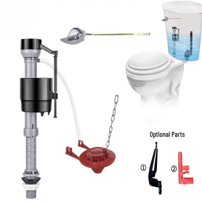 Adjustable Toilet Inlet Valve with Red Flush Valve Cover