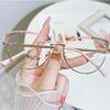 New Cat Eye Diamond Metal Glasses Frame Myopia Frames Optical Eye Glasses Fashionable Elegant Anti Blue Light Flat Glasses