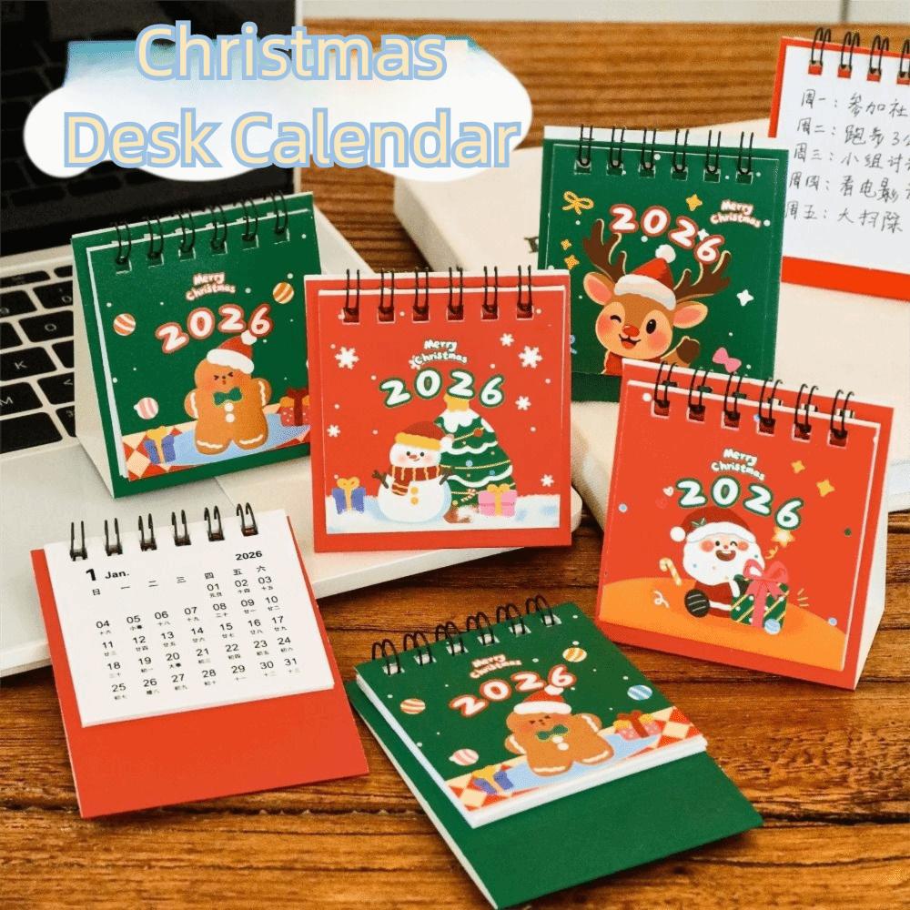 Christmas 2026 Desk Calendar Cartoon Daily Planner Cute Schedule Planner  Office School Supplies