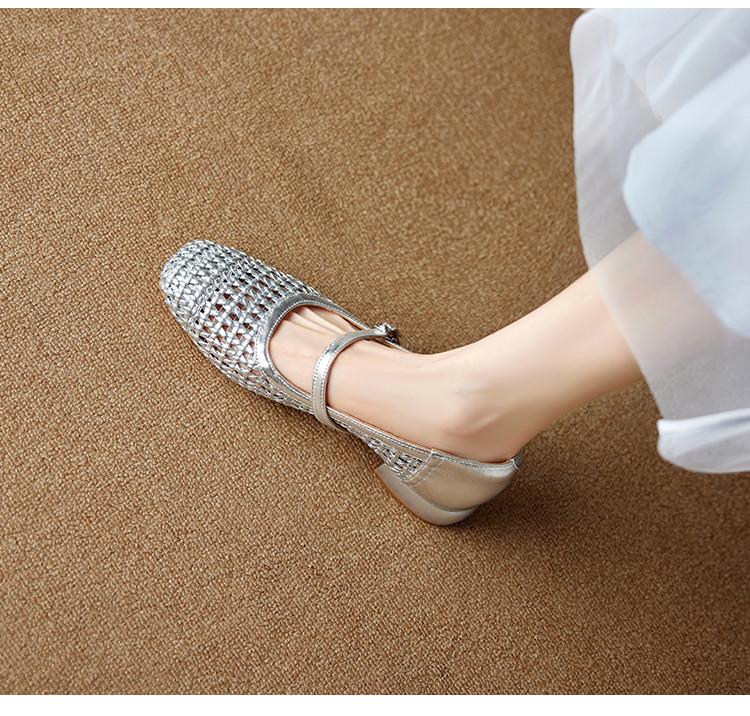 2026 Spring British Style Slimming and Breathable Mary Jane Shoes Women's Hollow Shallow Mouth Single Shoes