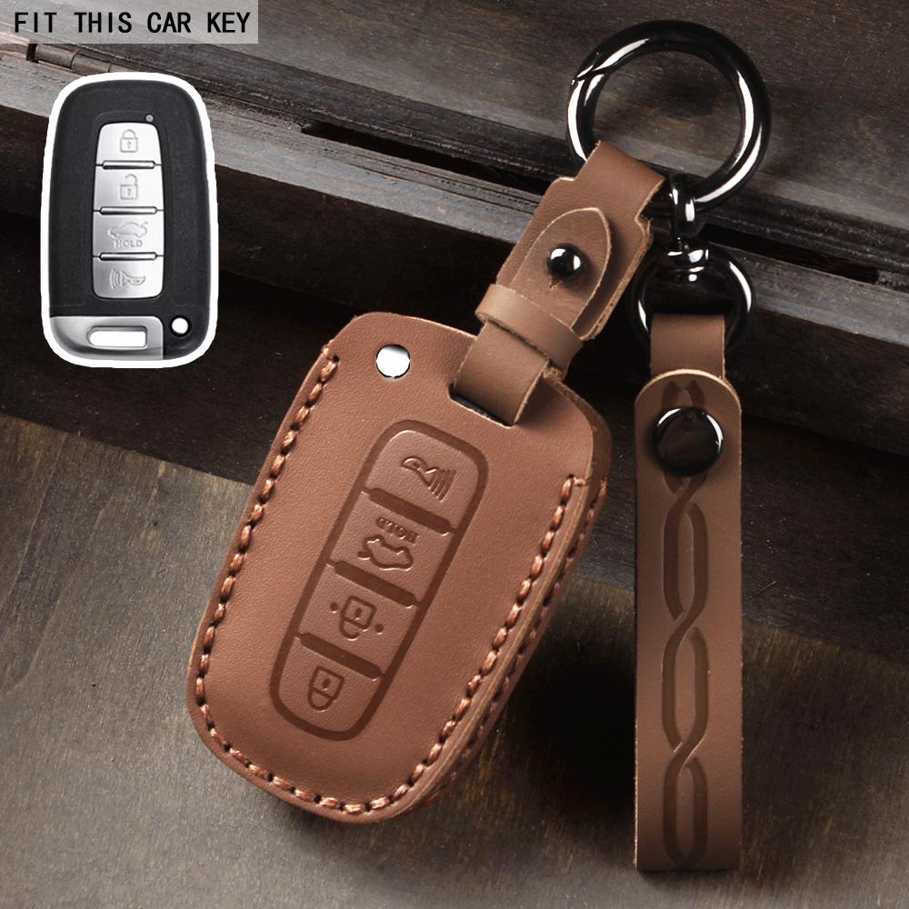 Leather Keychain Car Key Case Cover for Kia Carnival K3 K5 Forte Sportage R D5 KX5 KX3