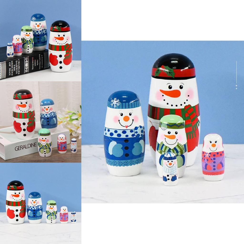 Charming Russian Wooden Matryoshka Doll Set Five Layers Perfect For Home Decor Gifts