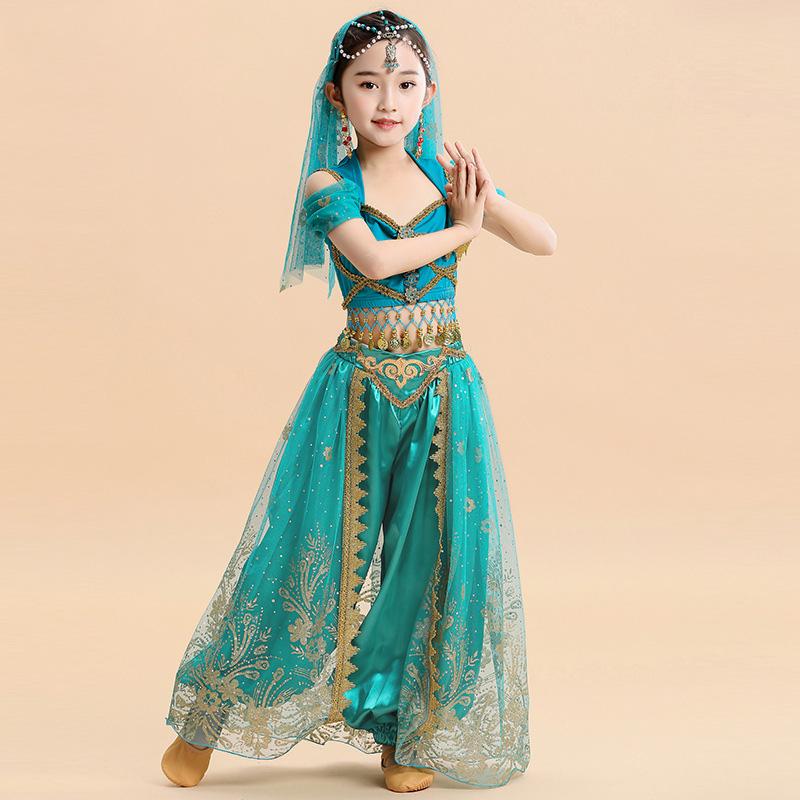 Φόρεμα Halloween Princess New Jasmine Princess Aladdin Divine Lamp Παιδικό σετ Indian Dance Girl Performance Dress