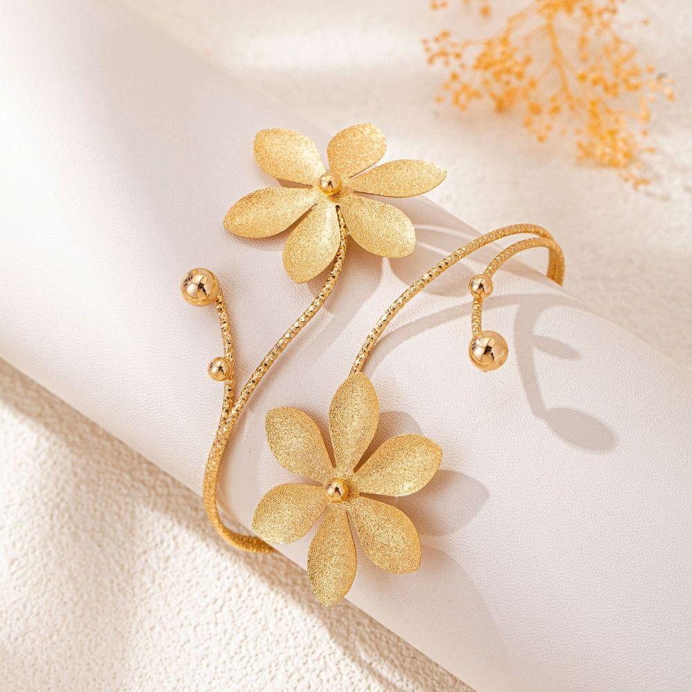 Metal Opening Arm Bracelet Gold Color Arm Bracelet Glamorous Armlet  Women's Accessories
