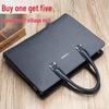 Men's Horizontal Business Briefcase - Single Shoulder Crossbody Bag with Large Capacity for Laptop and Files.