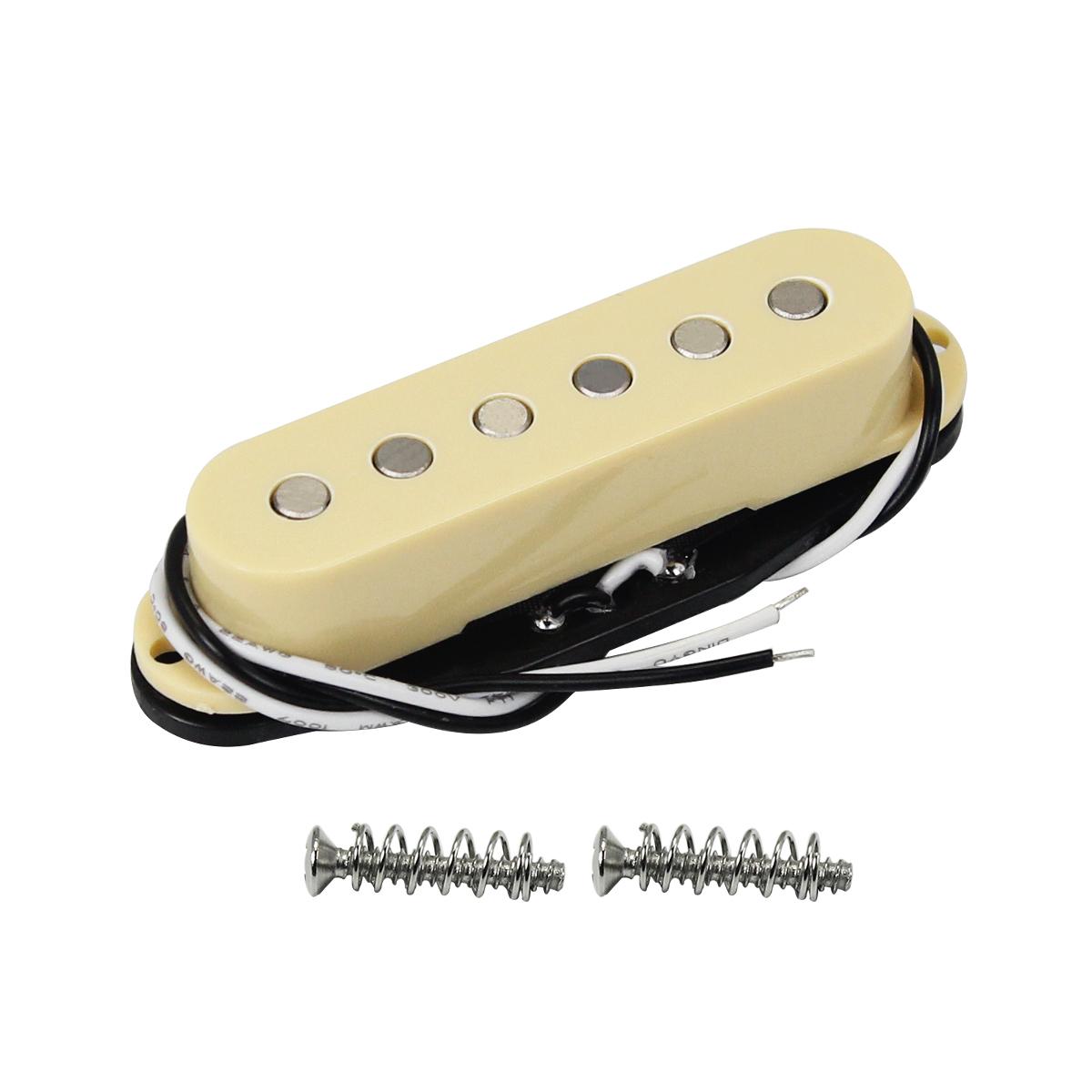 

FLEOR Vintage Alnico 5 Guitar Pickup ST Flat-pole Single Coil Pickup Cream, Neck/Middle/Bridge Pickup for Option