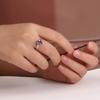 Simple design 925 sterling silver white ring Created oval 7*9mm color change Alexander nano fine jewelry for women's anniversary