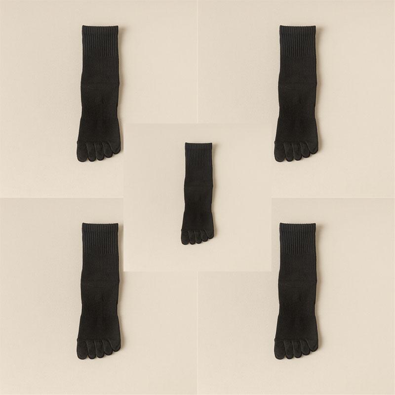 5 Perechi Șosete Femei Cinci Degete Bumbac Pur Culoare Solidă Dama Degete Separate Șosete Sport 2025 Primăvară Toamnă Șosete Degete