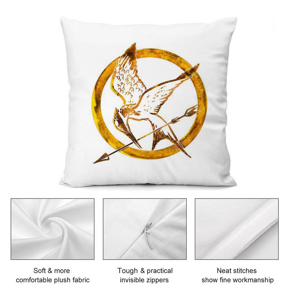 The H-Hunger Games Pillow Case Plush Fabric Soft Double Sided Print Sofa Cushion Cover Throw Pillow Covers