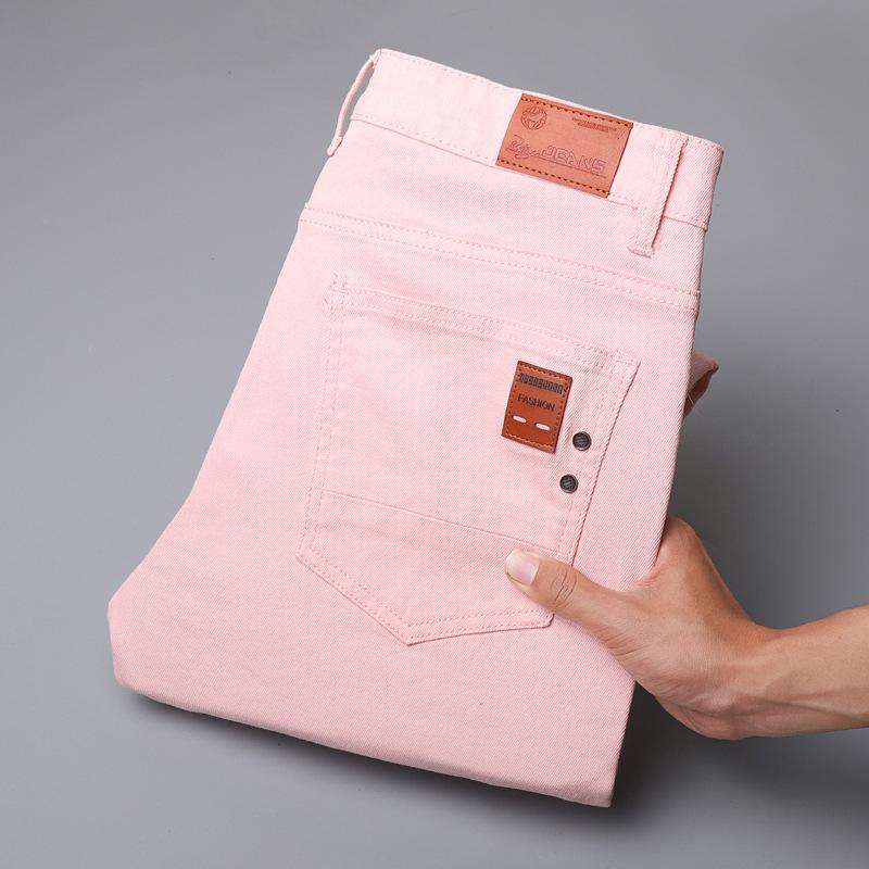 

Модні Джинсові Штани для Чоловіків Стильні Еластичні Вузькі Прямі Джинси Модні Універсальні Повсякденні Кольорові Штани Новинки 32