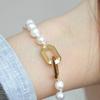 Gaman Commitment Plain Pearl Gold Bracelet