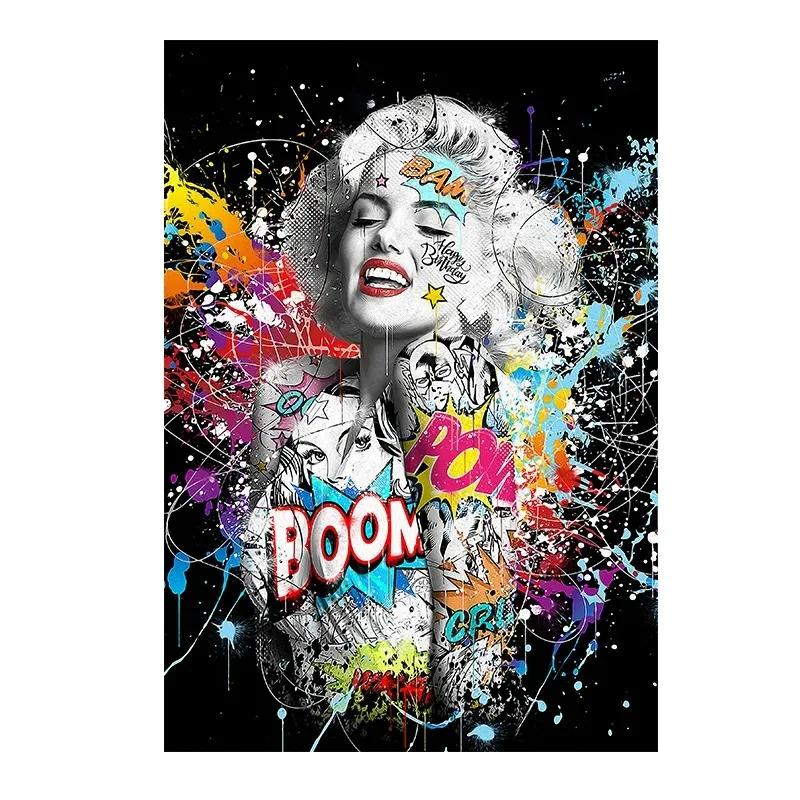 Klasické plátno s filmovou hvězdou Sexy Marilyn Monroe Portrét Plakáty Tisky Nástěnné umění Obraz pro obývací pokoj Domácí dekorace
