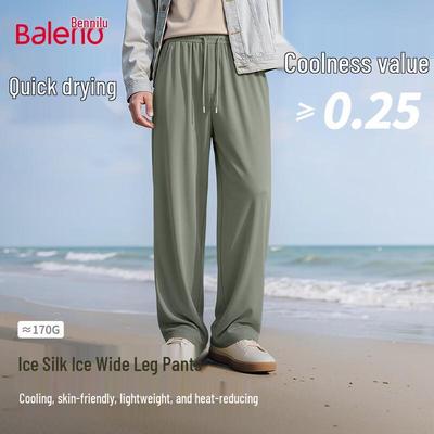 Baleno Men's Ice Silk Wide-Leg Pants