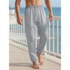Spring Summer Men's Drawstring Waist Jogger Pants Casual Lightweight Beach Trousers