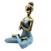 Yoga Lady Figurine Bronze and Turquoise 24 cm