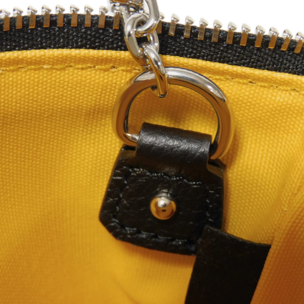 Used 9776 Senna Nano Key Ring 7943 Coin Pocket Wallet In Excellent Condition, Herringbone Pattern, Black. Men's. from