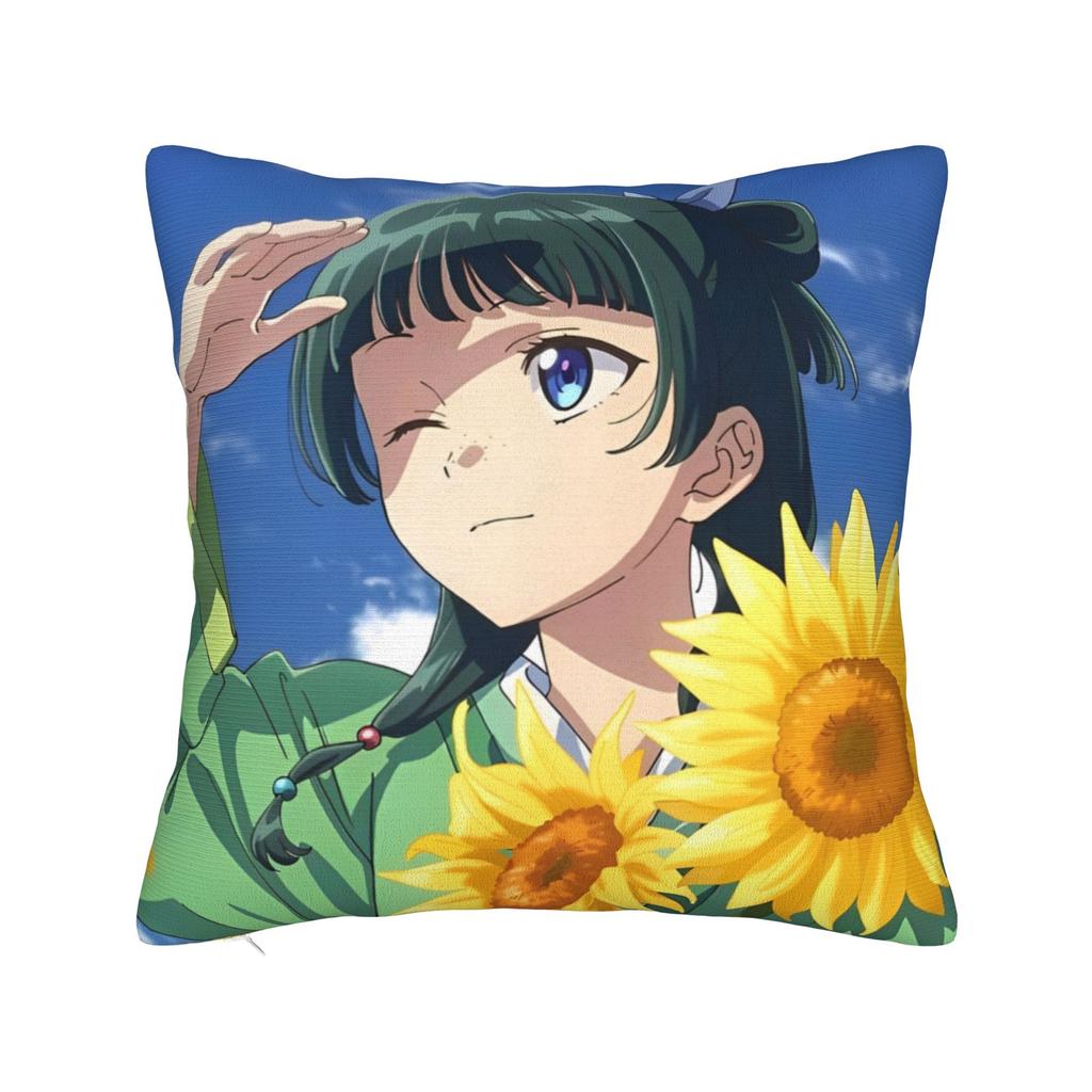 Maomao Anime Square Pillow Cases The Apothecary Diaries Cushion Cover Creative Polyester Decorative Pillowcase for Sofa 4040cm
