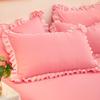 Poszewka na poduszkę w stylu księżniczki z koronkowym wykończeniem Falbankowy design Pokrowiec na poduszkę do domu 1 szt./2 szt. Paczka Do użytku przez cztery pory roku Wiele kolorów do wyboru