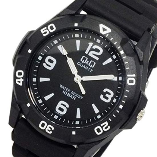 Citizen Analog Waterproof Wristwatch with Urethane Black Q&Q VR44-001 Men's Strap,