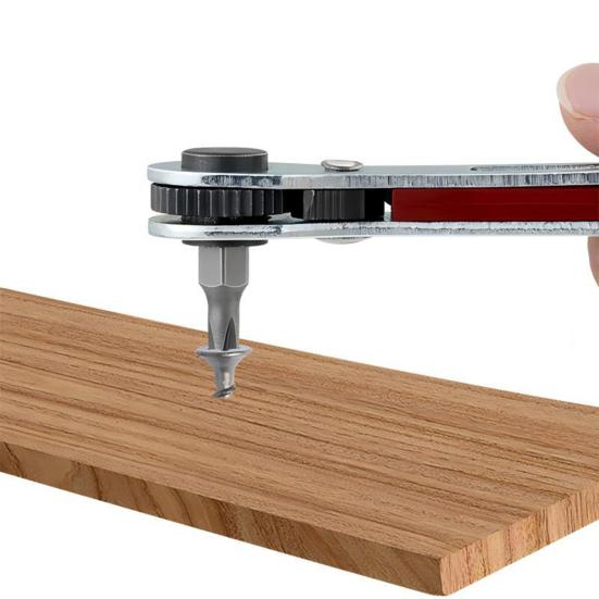 Multifunksjonell toveis skrallefastnøkkel med sklisikkert håndtak Dobbelt hodedesign Forover Revers Kryssalbue Fastnøkkel med flatt hode