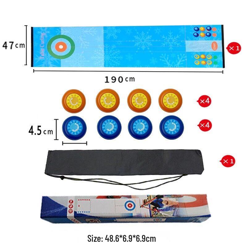 Tabletop Ice Hockey & Curling Game: Family Curling Ball Board for Kids & Indoor Play